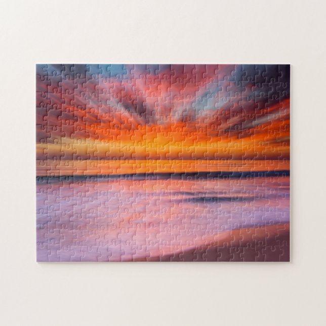 Solnedgång i Tamarinskålen| Carlsbad, CA Pussel (Horisontell)