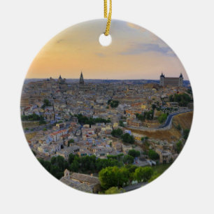 Solnedgång i Toledo Spain Julgransprydnad Keramik