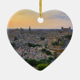 Solnedgång i Toledo Spain Julgransprydnad Keramik