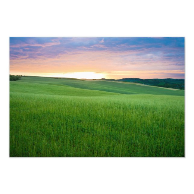 Solnedgång i Toscana-fototryck Fototryck (Framsidan)