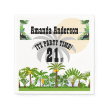 Solnedgång i Tropical Island Handflatan Träd