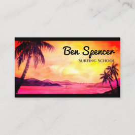 Solnedgång i Tropikarna Vattenfärgsfärg Visitkort