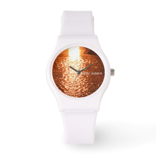 Solnedgång i Vatten Armbandsur (Framsida)