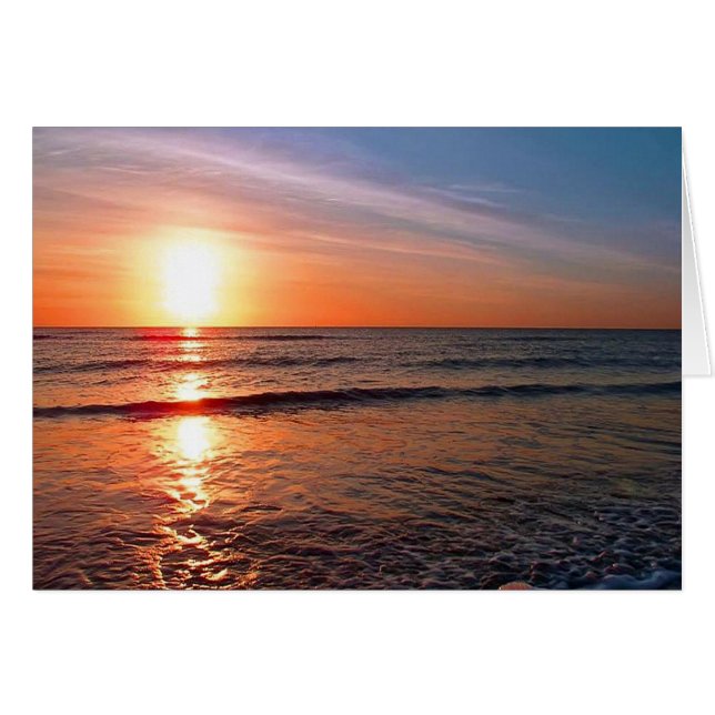 Solnedgång i Vatten Hälsningskort (Framsidan Horizontal)