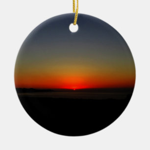Solnedgång i Vatten Julgransprydnad Keramik