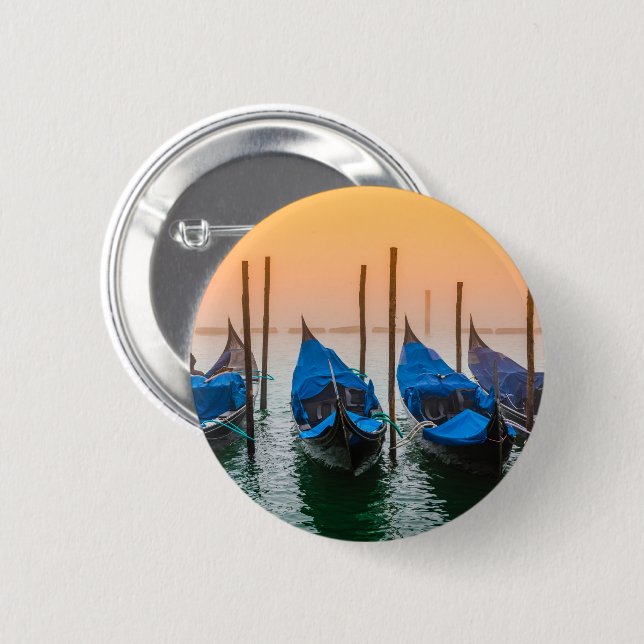 Solnedgång i Venedig Knapp (Framsida & baksida)