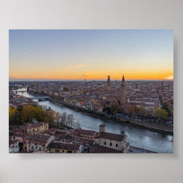 Solnedgång i Verona Poster