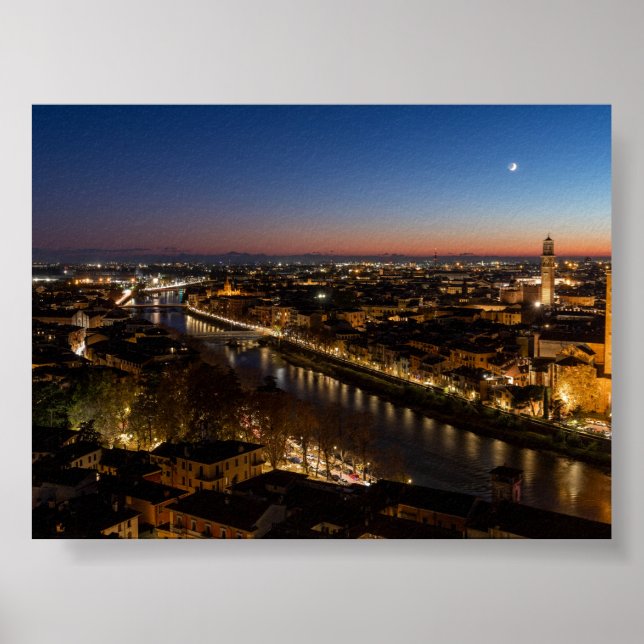 Solnedgång i Verona Poster (Framsidan)