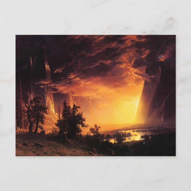 Solnedgång i vykortet i Yosemite Valley Vykort (Framsida)