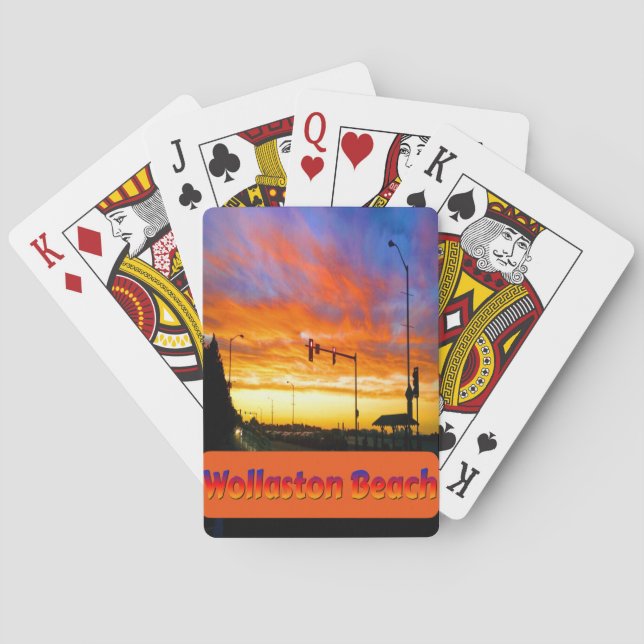 Solnedgång i Wollaston Beach Casinokort (Baksidan)