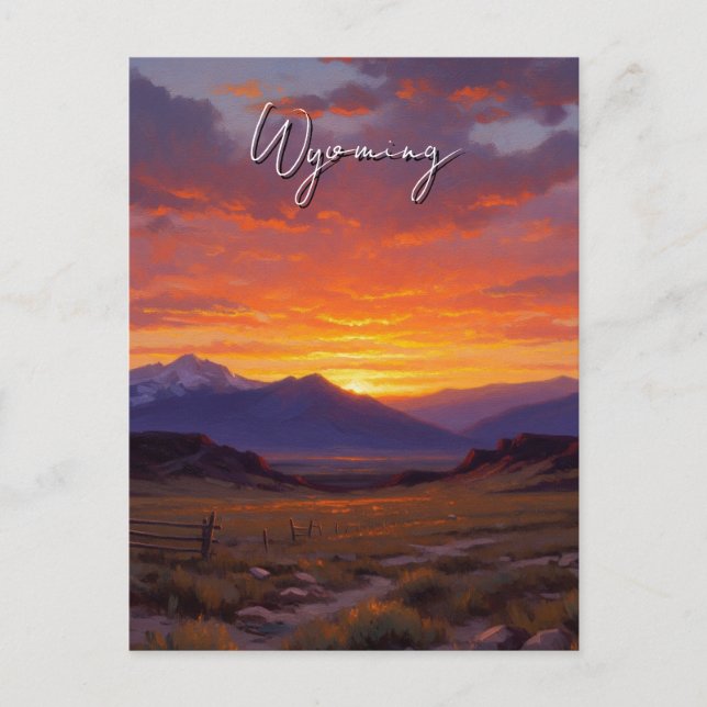 Solnedgång i Wyoming Resa Vykort (Framsida)