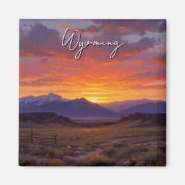 Solnedgång i Wyoming Travel Magnet