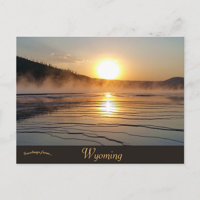 Solnedgång i Yellowstone Natl Park Teton Wyoming Vykort (Framsida)