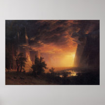 Solnedgång i Yosemite Valley - Bierstadt Print