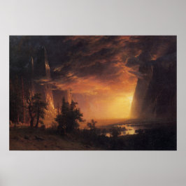 Solnedgång i Yosemite Valley - Bierstadt Print Poster