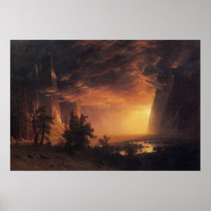 Solnedgång i Yosemite Valley - Bierstadt Print Poster