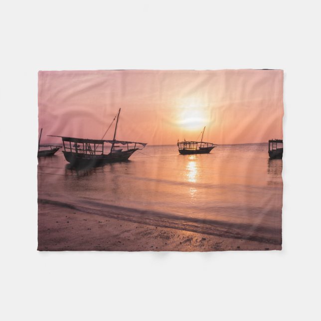 Solnedgång i Zanzibar Fleecefilt (Framsidan (Horisontell))