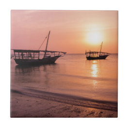 Solnedgång i Zanzibar Kakelplatta