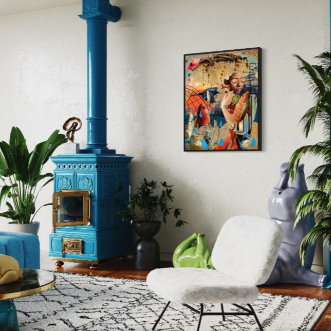 Solnedgång i Zanzibar, kollage Art Poster (Skapare uppladdad)