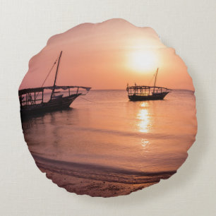 Solnedgång i Zanzibar Rund Kudde
