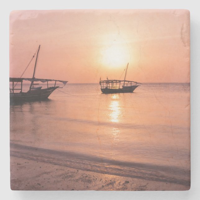 Solnedgång i Zanzibar Stenunderlägg (Framsidan)