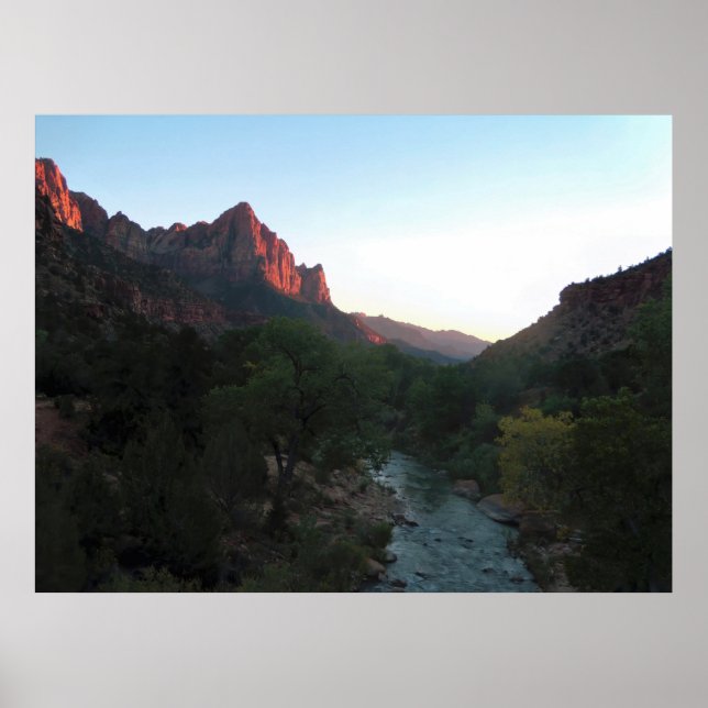 Solnedgång i Zion Canyon Poster (Framsidan)