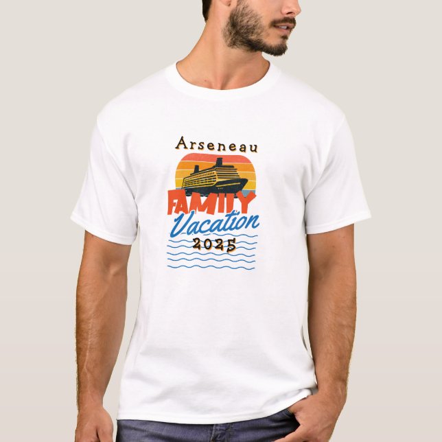 Solnedgång inom familjen Cruise Orange PERSONALIZE T Shirt (Framsida)