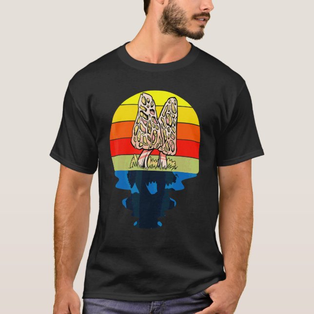 Solnedgång Insamling Morel Svamp T Shirt (Framsida)