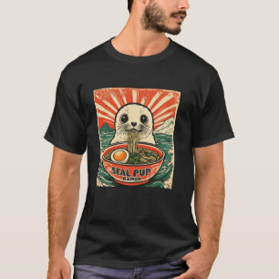 Solnedgång Japanska Mt. Fuji Nudelfantastisk Säl V T Shirt