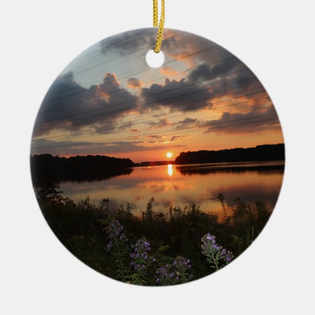 Solnedgång Julgransprydnad Keramik (Framsidan)