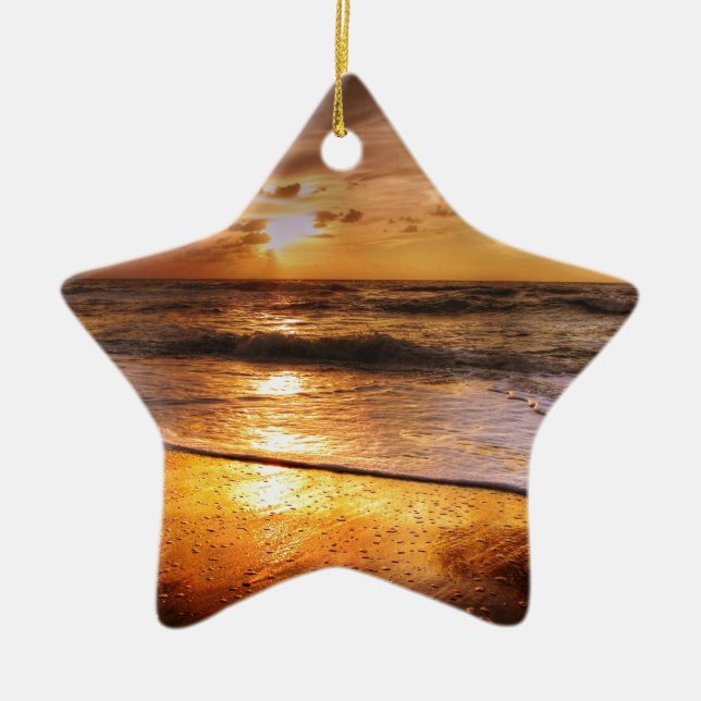 Solnedgång Julgransprydnad Keramik (Framsidan)