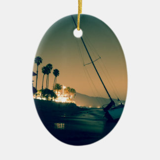 solnedgång julgransprydnad keramik