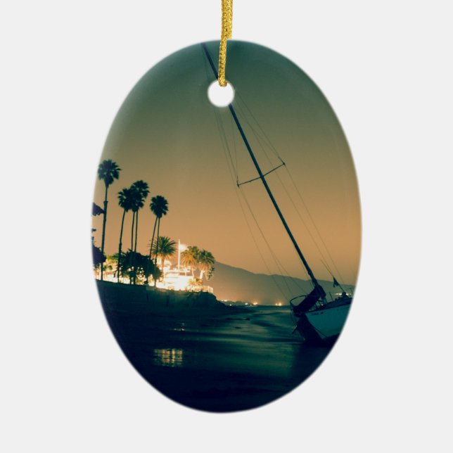 solnedgång julgransprydnad keramik (Framsidan)