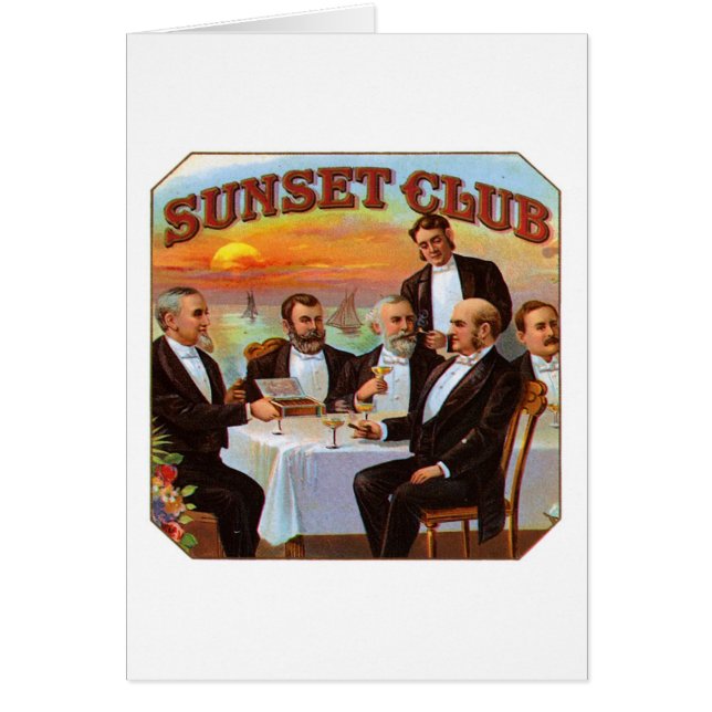Solnedgång, Klubb Hälsningskort (Framsidan)