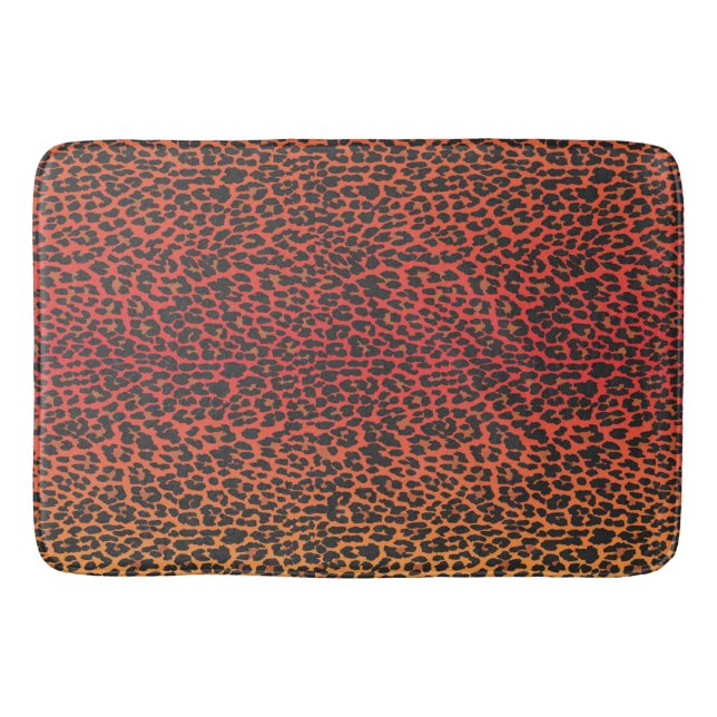 Solnedgång Leopard Hudutskrift Badrumsmatta (Framsidan)