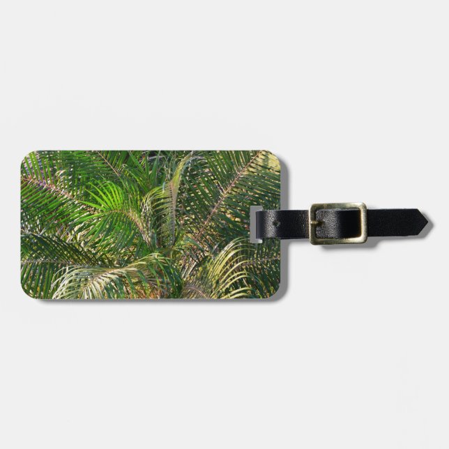 Solnedgång Lit Handflatan Fronts Tropical Bagagebricka (Horisontell Framsida)
