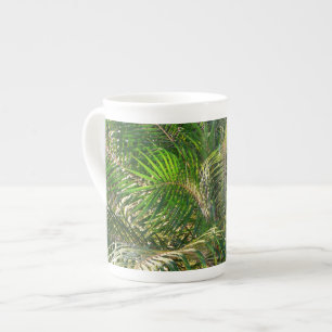 Solnedgång Lit Handflatan Fronts Tropical Benporslin Mugg