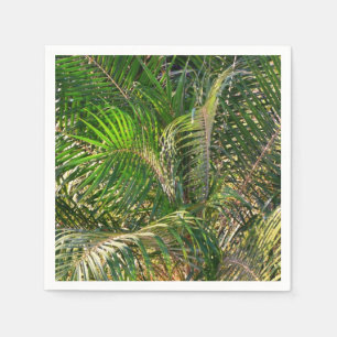 Solnedgång Lit Handflatan Fronts Tropical Pappersservett