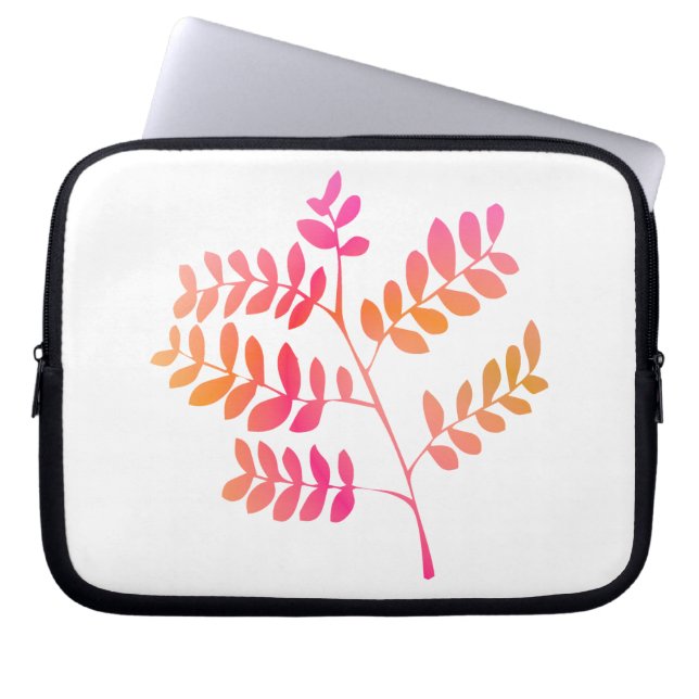 Solnedgång Löv Laptop Fodral (Framsidan)