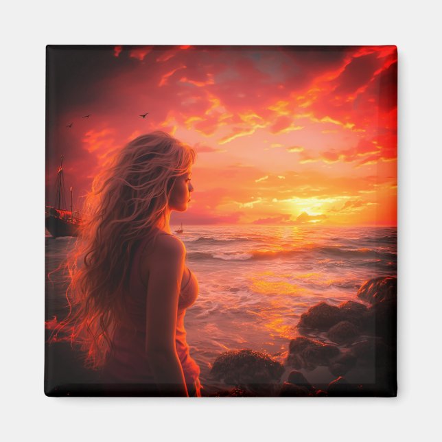 Solnedgång Magnet (Framsidan)