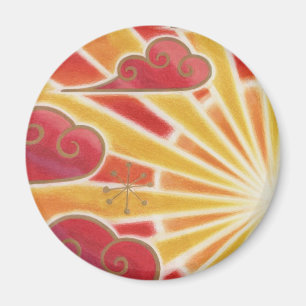 Solnedgång, magnet round