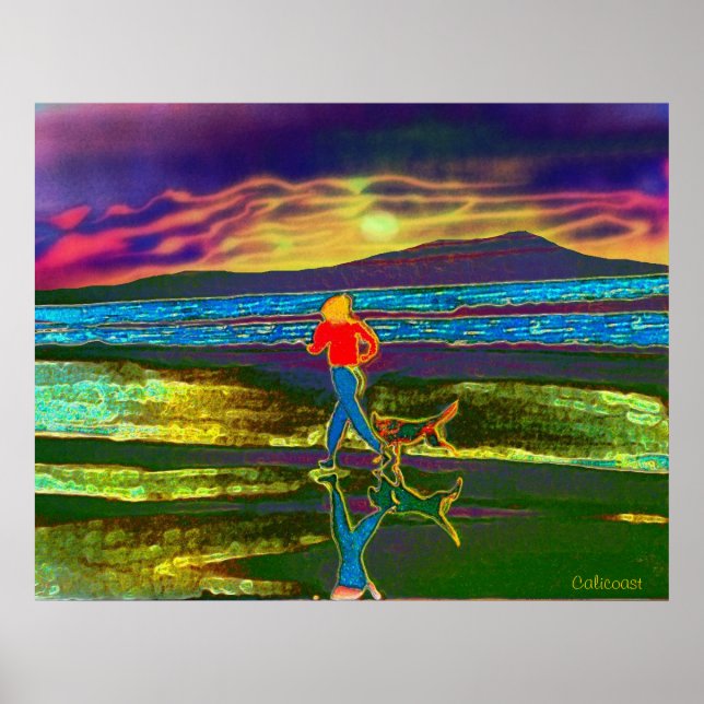 Solnedgång med en hund... poster (Framsidan)