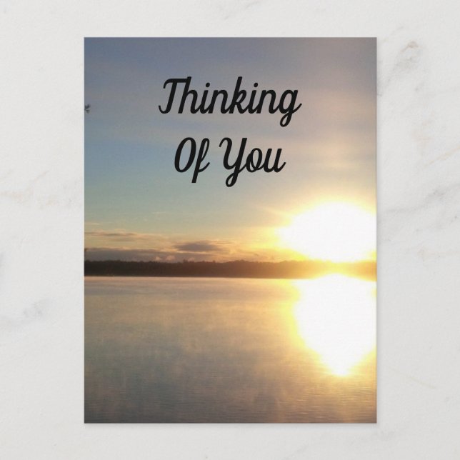 Solnedgång Med Lysande Ljus Tänker På Dig Vykort (Framsida)