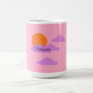 Solnedgång med moln: Nejlikrosa Kaffemugg