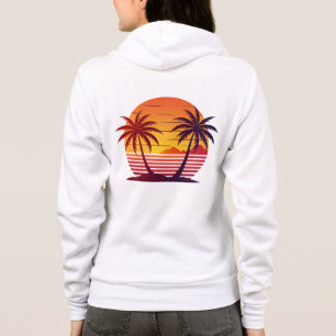 Solnedgång Med Palmträd Vektor T Shirt
