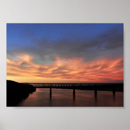 Solnedgång med Walkway över Hudson Poster