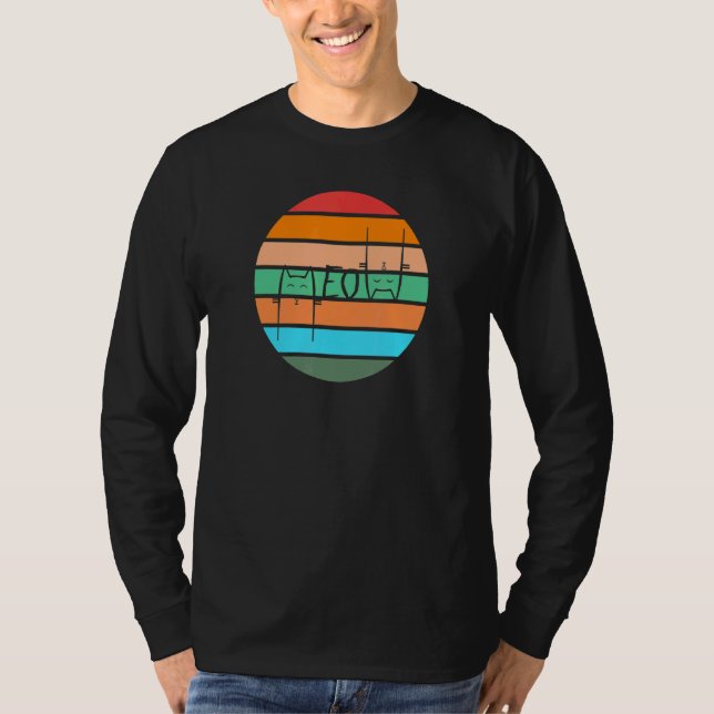Solnedgång Miaow Katt T Shirt (Framsida)