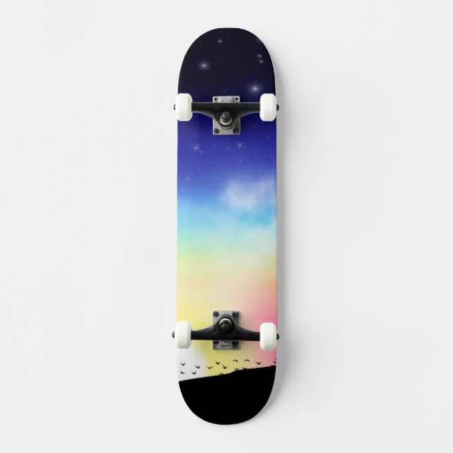 Solnedgång Mini Skateboard Bräda 18,5 Cm (Framsida)