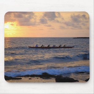 Solnedgång Mousepad för Kailua Kona Outriggerkanot Musmatta