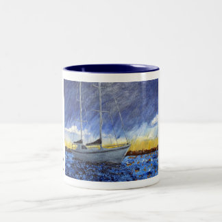 Solnedgång mugg för sjökaffe